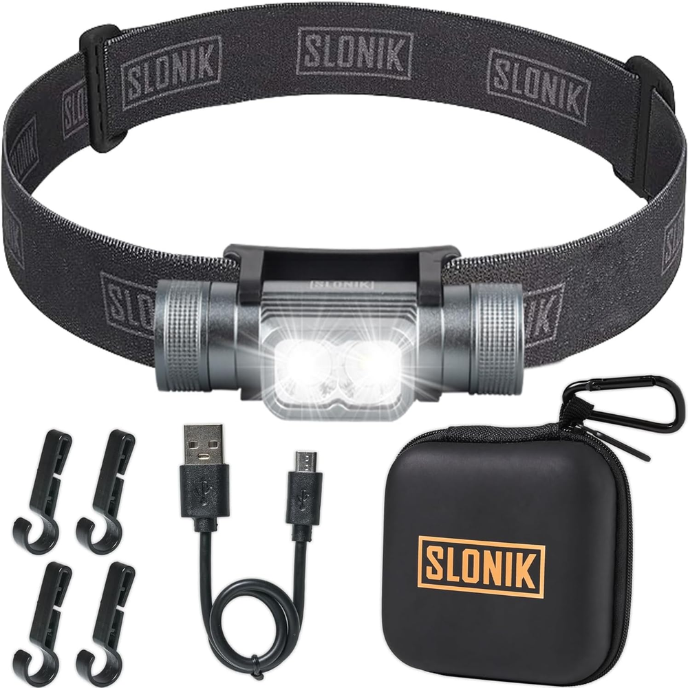 1000-Lumen Rechargeable LED Headlamp with 60-Ft Beam for Adults