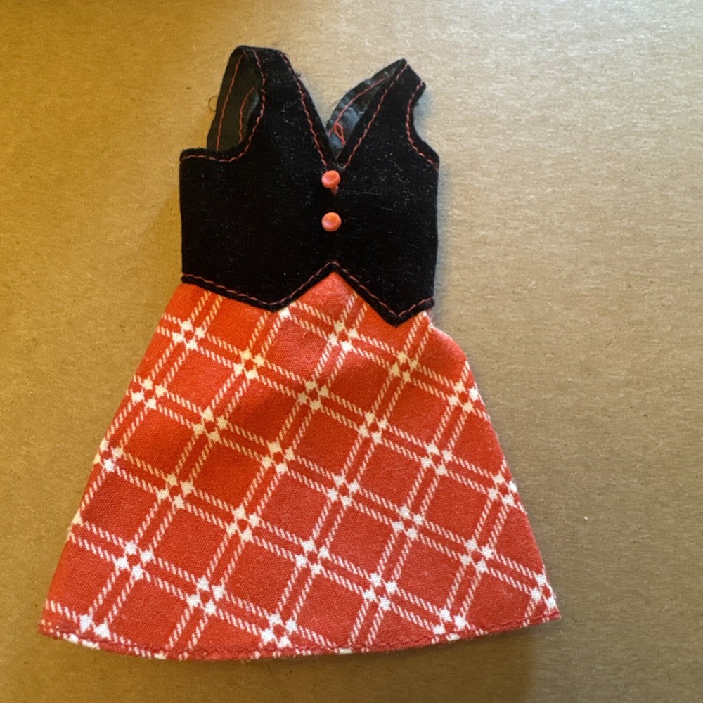Vintage Mattel Barbie Skipper Doll Dress Best Buy 1976  #9122 Red Black