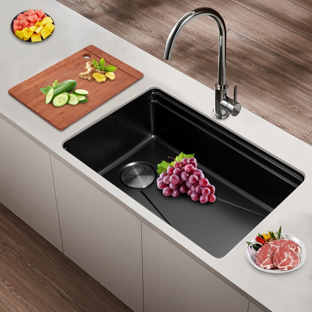 Durable Kitchen Sink Double Basin Stainless Steel Sink Bowl W/ Chopping Board