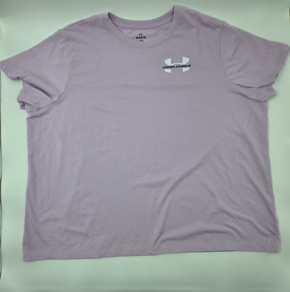 Under Armour, Women's Loose Fit Short Sleeve T-Shirt, Light Purple, Size 2X