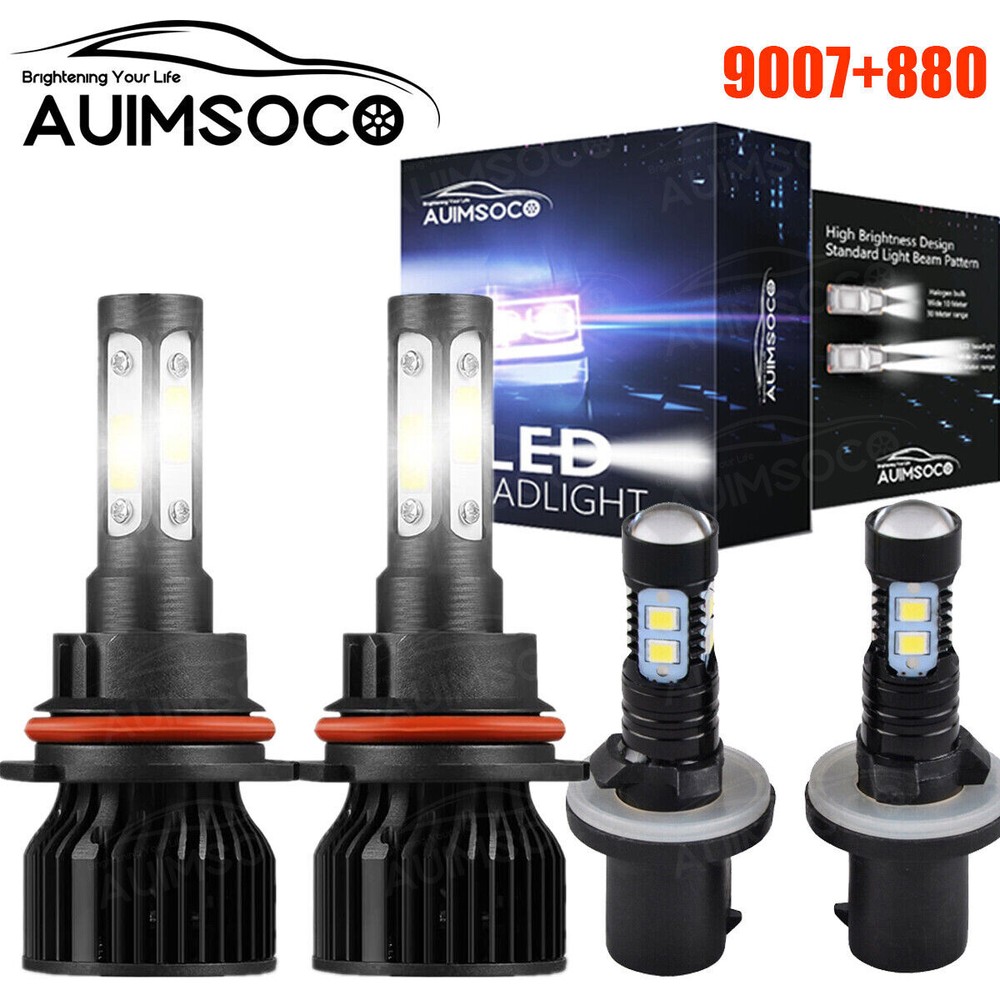 For Dodge Dakota 1997-2000 - LED Headlight Bulbs Hi/Lo Beam + Fog Light Bulbs