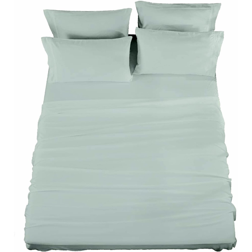 4-Piece King Microfiber Sheet Set in Soft Celadon