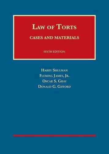 Cases and Materials on the Law - Hardcover, by Shulman Harry; James - Acceptable