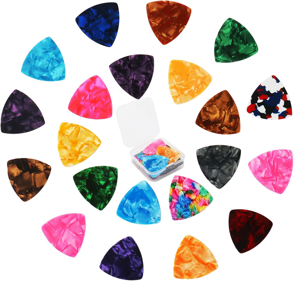 Guitar Pick Variety Pack 21pcs Triangle Light Medium Heavy 0.46mm-0.96mm