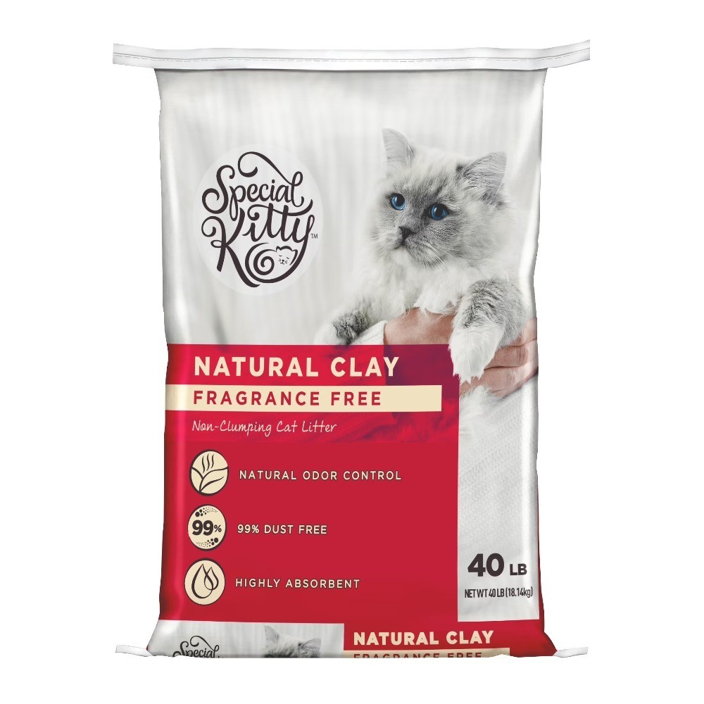 Unscented Natural Clay Cat Litter Non-Clumping Low Dust 40 lb Bag