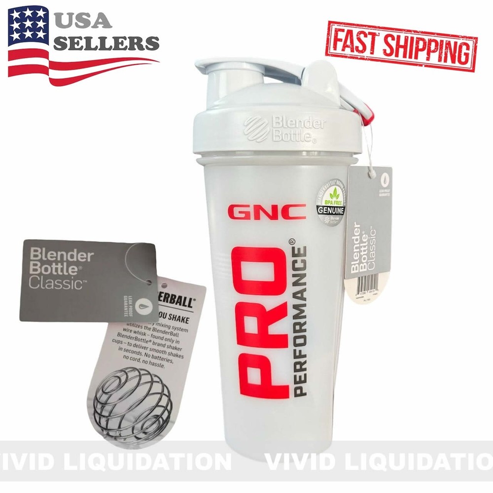 GNC Pro Performance Classic w/ Loop Protein Shaker Mixer Blender Cup Bottle 28OZ
