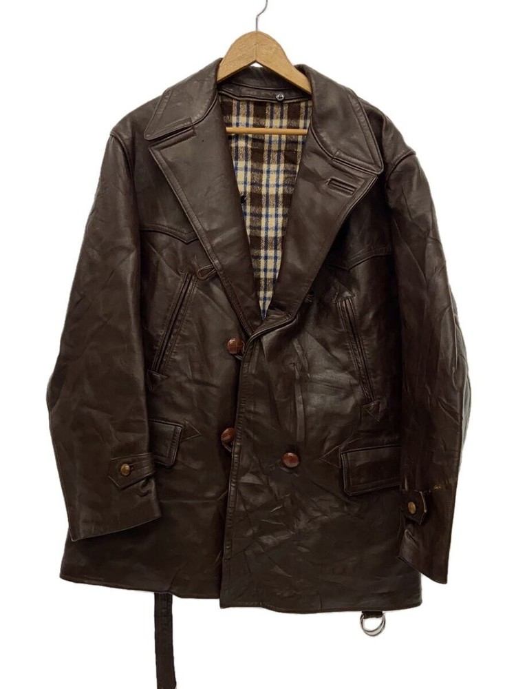 Euro Vintage Leather Jacket Blouson/-/Leather/Brw/40S/Car Coat 3367