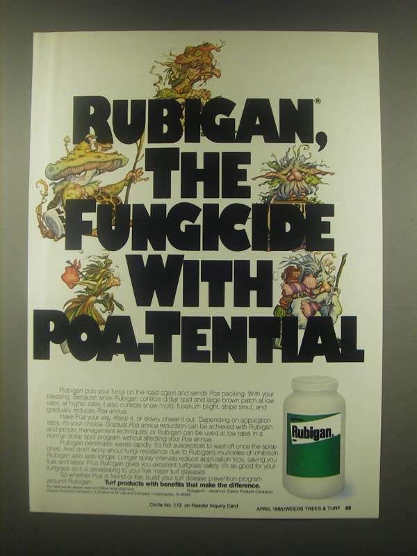 1985 Elanco Rubigan Ad - The Fungicide with Poa-Tential