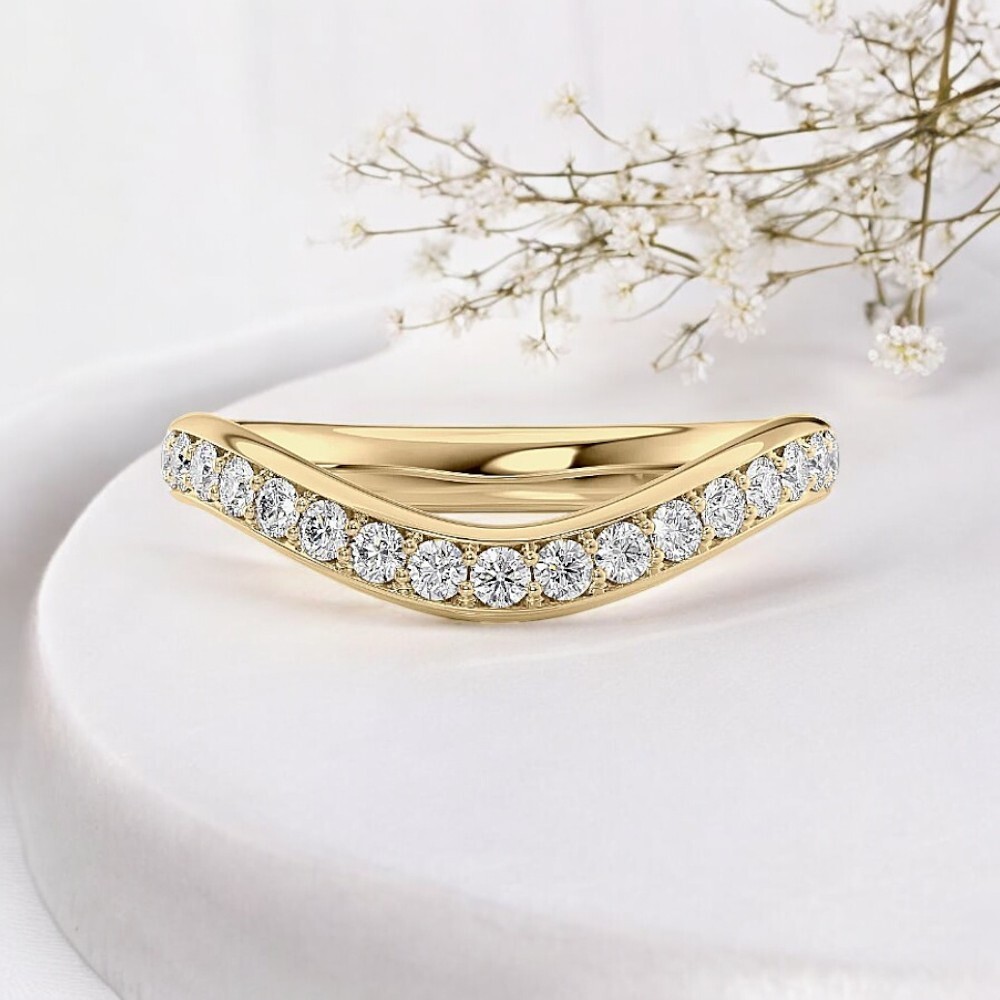14K Yellow Gold Band Engagement Ring 0.50 Ct Lab Created Round Cut 3.0 MM