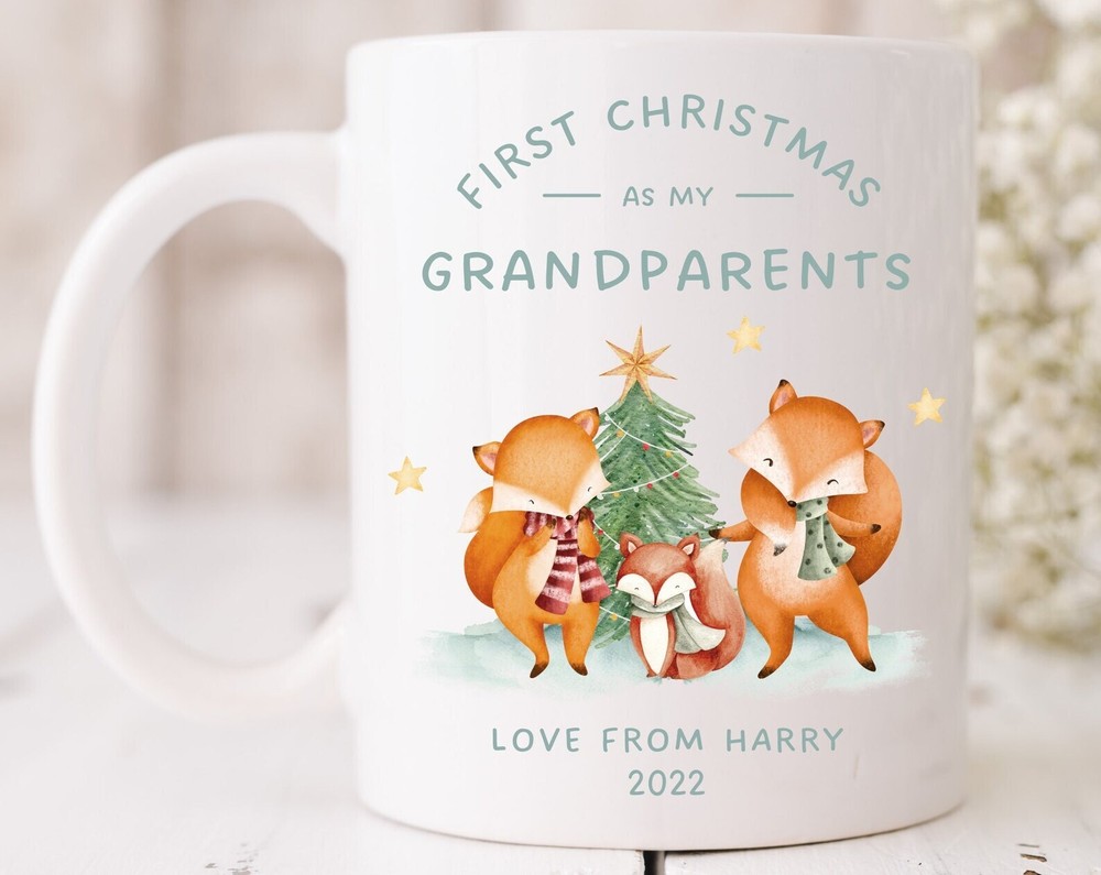First Christmas As Grandparents Mug Cup 1st Christmas Present 2022 Name Mug