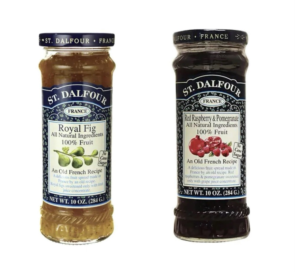 St. Dalfour Red Raspberry & Pomegranate & Fig Jam No Added Sugar  10oz. 2 Jars