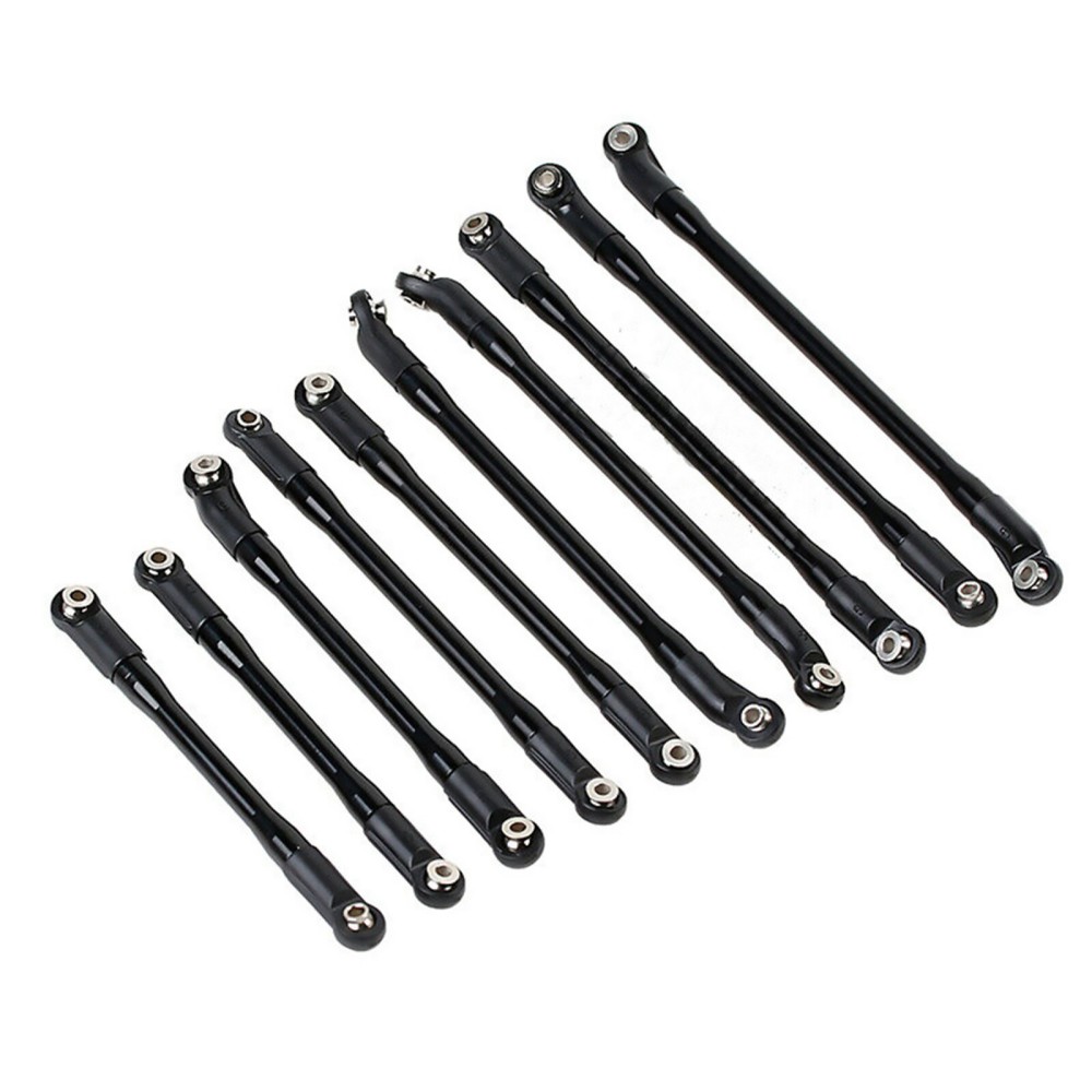 10Pack Black Metal Rod Linkage for Axial SCX10 II 90046 1/10 Scale RC Crawler Upgrade