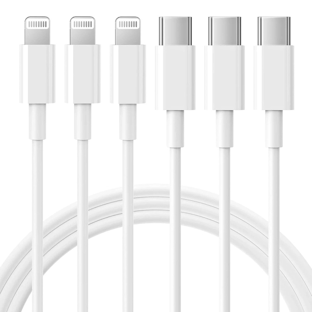 Rctech USB C to Lightning Cable 3Pack 6FT [Mfi Certified] Iphone Fast Charger Ca