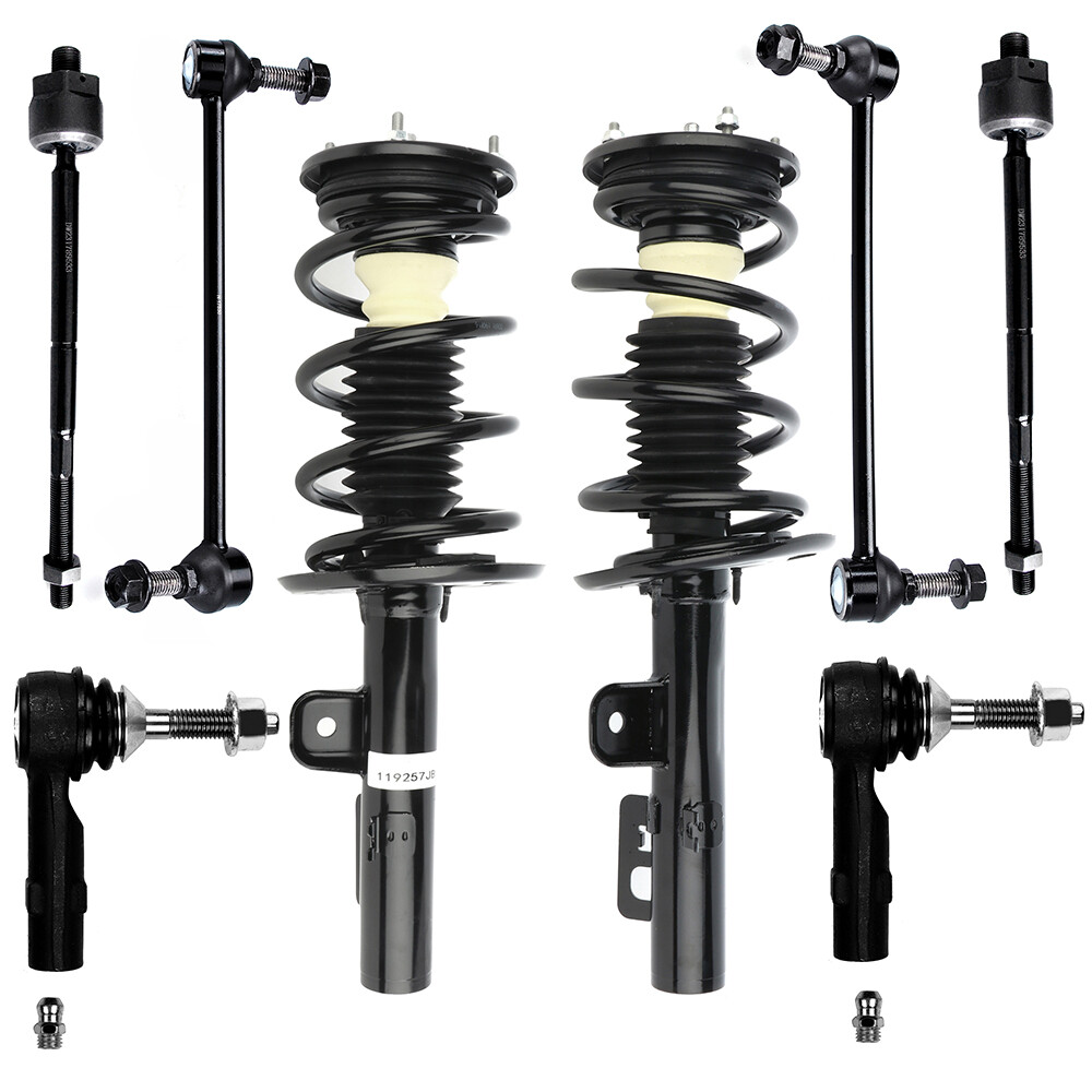 2010-2012 Ford Flex Front Suspension Kit - 8pc Struts Sway Bars Tie Rods