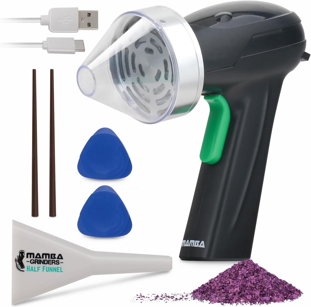 Mamba Monster 3.5g Silver Portable Electric Herb Grinder, USB rechargeable