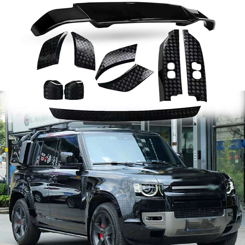 10PCS Rear Spoiler Side Body Molding Trim fits for LR Defender 90 L663 2020-2023