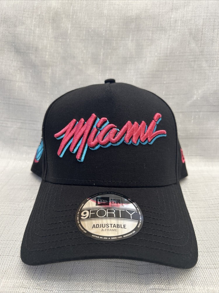 Miami Heat 9Forty Adjustable Black Snapback New Era Cap NWT Basketball
