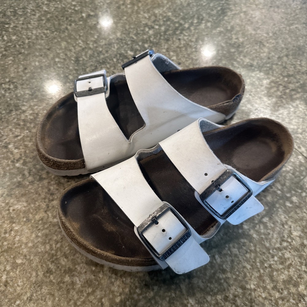 Birkenstock Arizona Birko Flor Women's Sandals - White, 37R/6