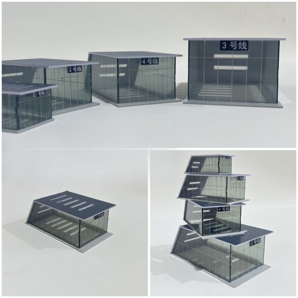 HO/N Scale City Railroad Layout Subway Exit Station Scene Model Diorama Models