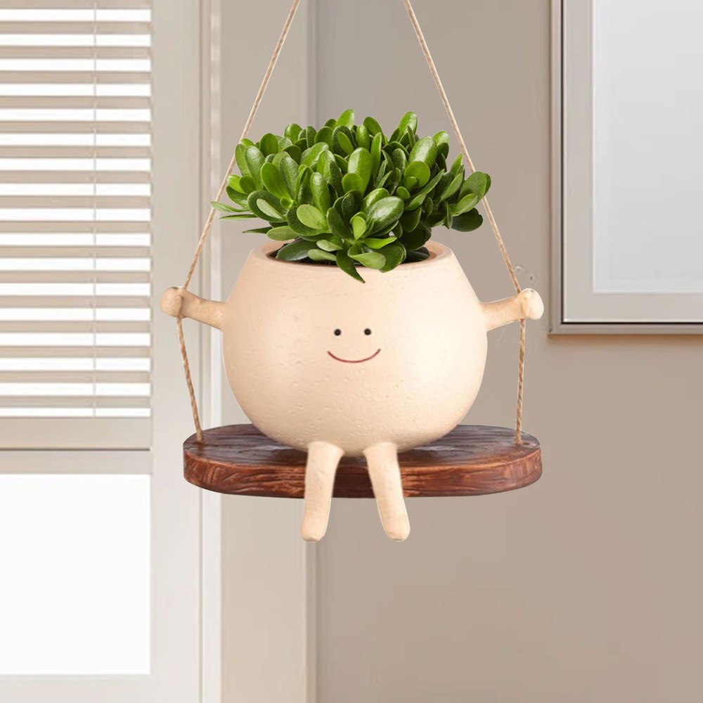 Cute Swing Planter Pot Hanging Succulent Flower Plants Pots For Mothers Day Gift