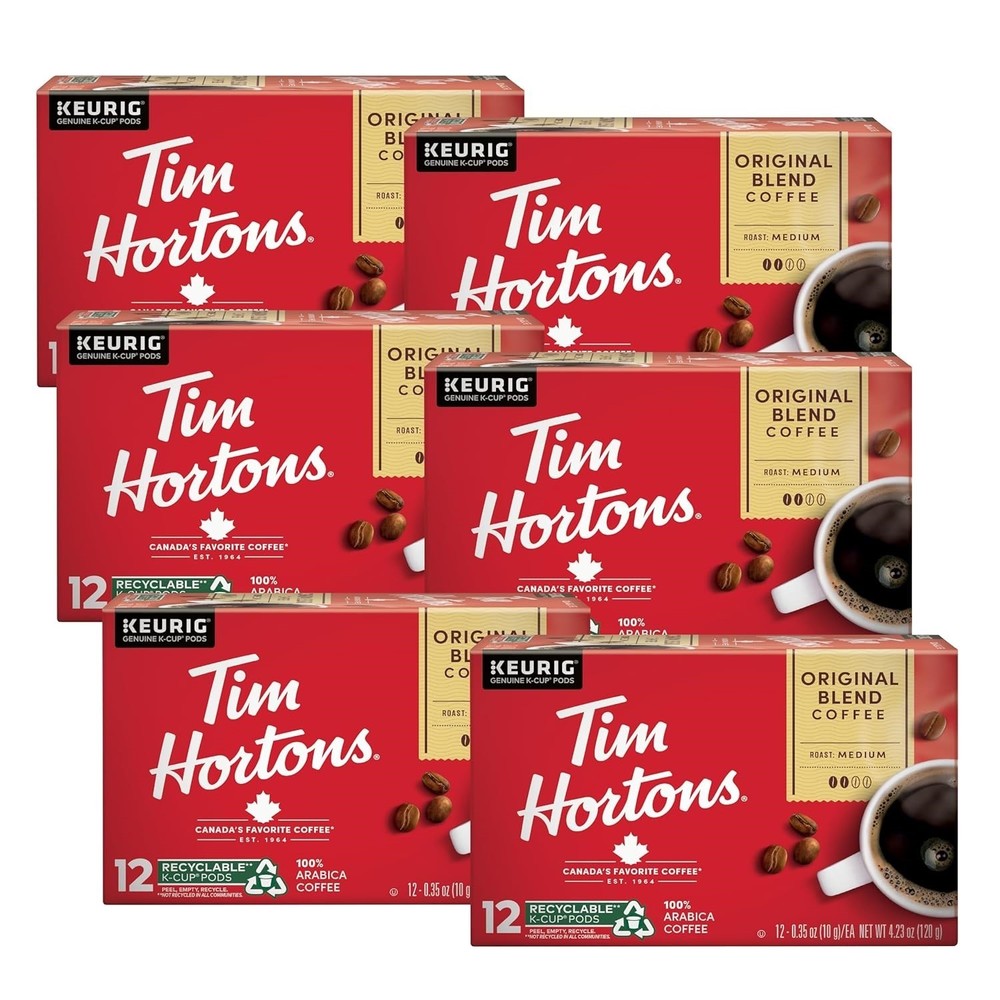 Tim Hortons Original Blend Medium Roast K-Cup Pods for Keurig Brewers 72 Ct