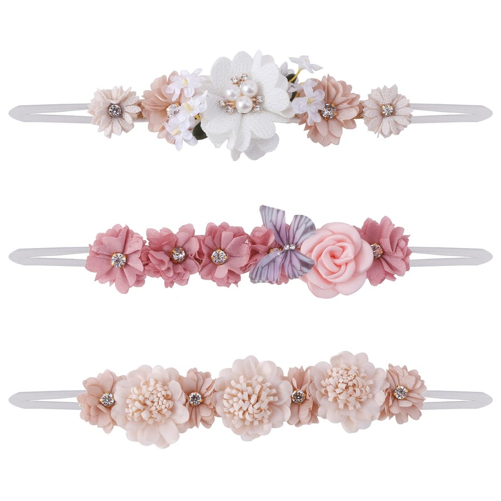Baby Girl Floral Headband Elastic Flower Crown Hair Accessory