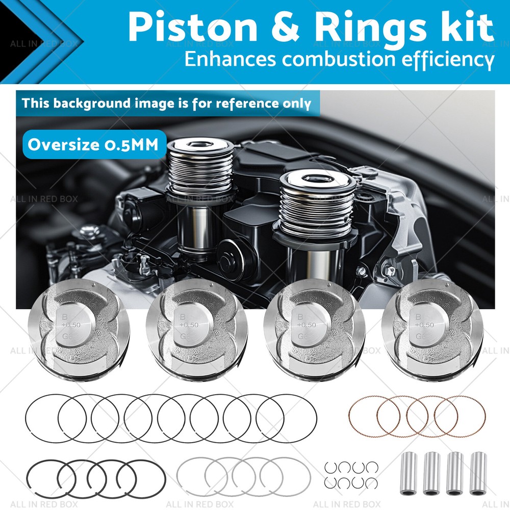 Oversize 0.5MM Piston & Ring Set for Hyundai Kia Accent Rio 1.6L 2012-2016  