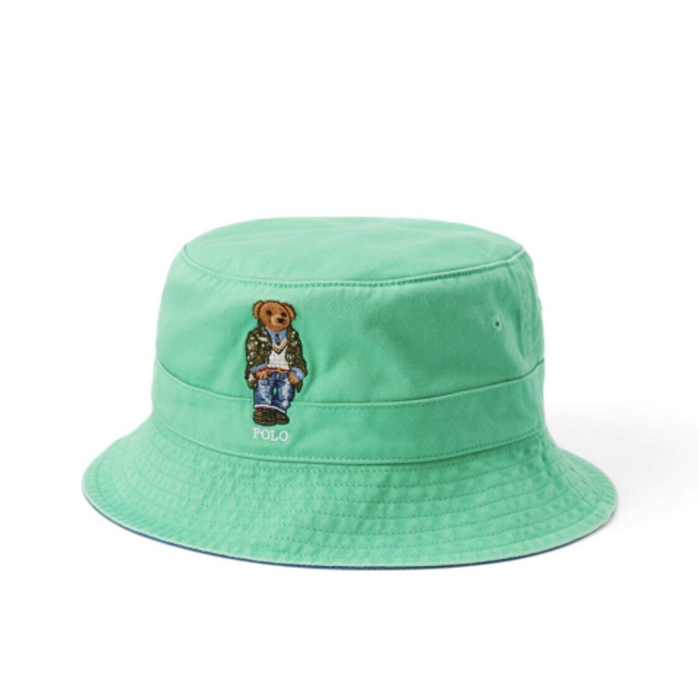 Polo Ralph Lauren Prep Bear Twill Bucket Hat Stadium Sportsman Snow Beach NEW