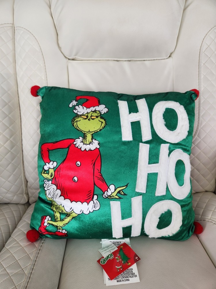 Dr. Seuss' The Grinch Who Stole Christmas Ho Ho Ho Decorative Pillow