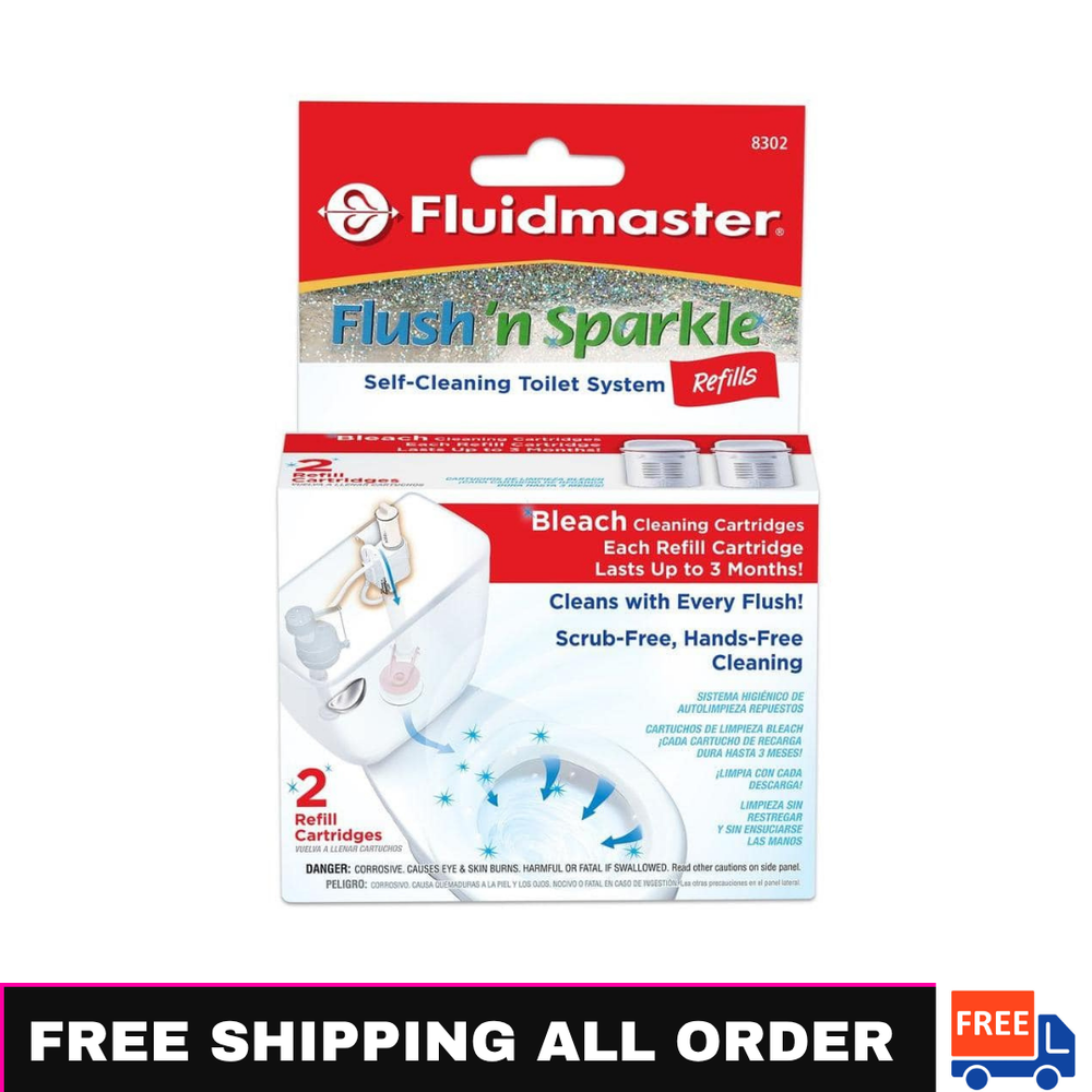 Flush 'n Sparkle Automatic Toilet Cleaner -Bleach Refill 2-Pack, Easy to Install