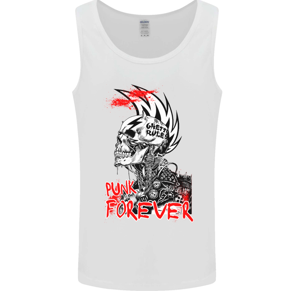 Punk Forever Rocker Skull Music Festival Mens Vest Tank Top