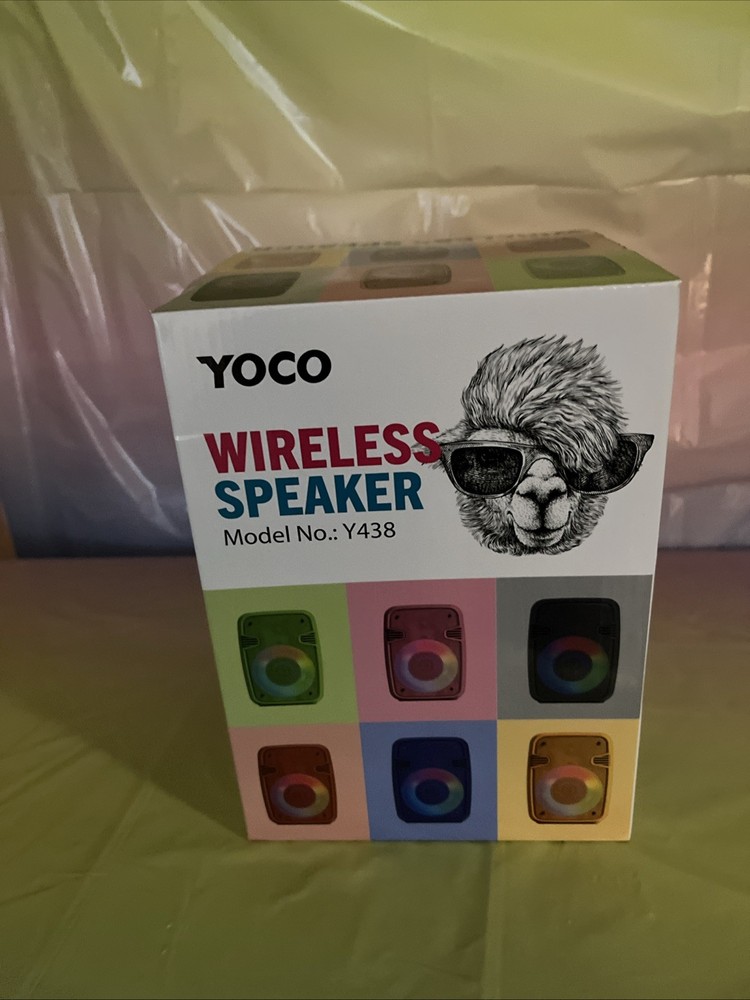 Yoco Y438 Wireless Speaker with LED Lights EQ USB TWS Blue