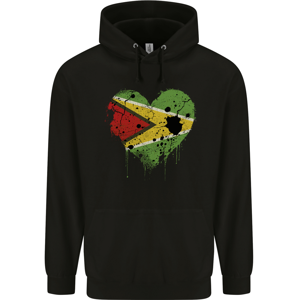 Love Guyana Flag Guyanese Day Football Mens 80% Cotton Hoodie