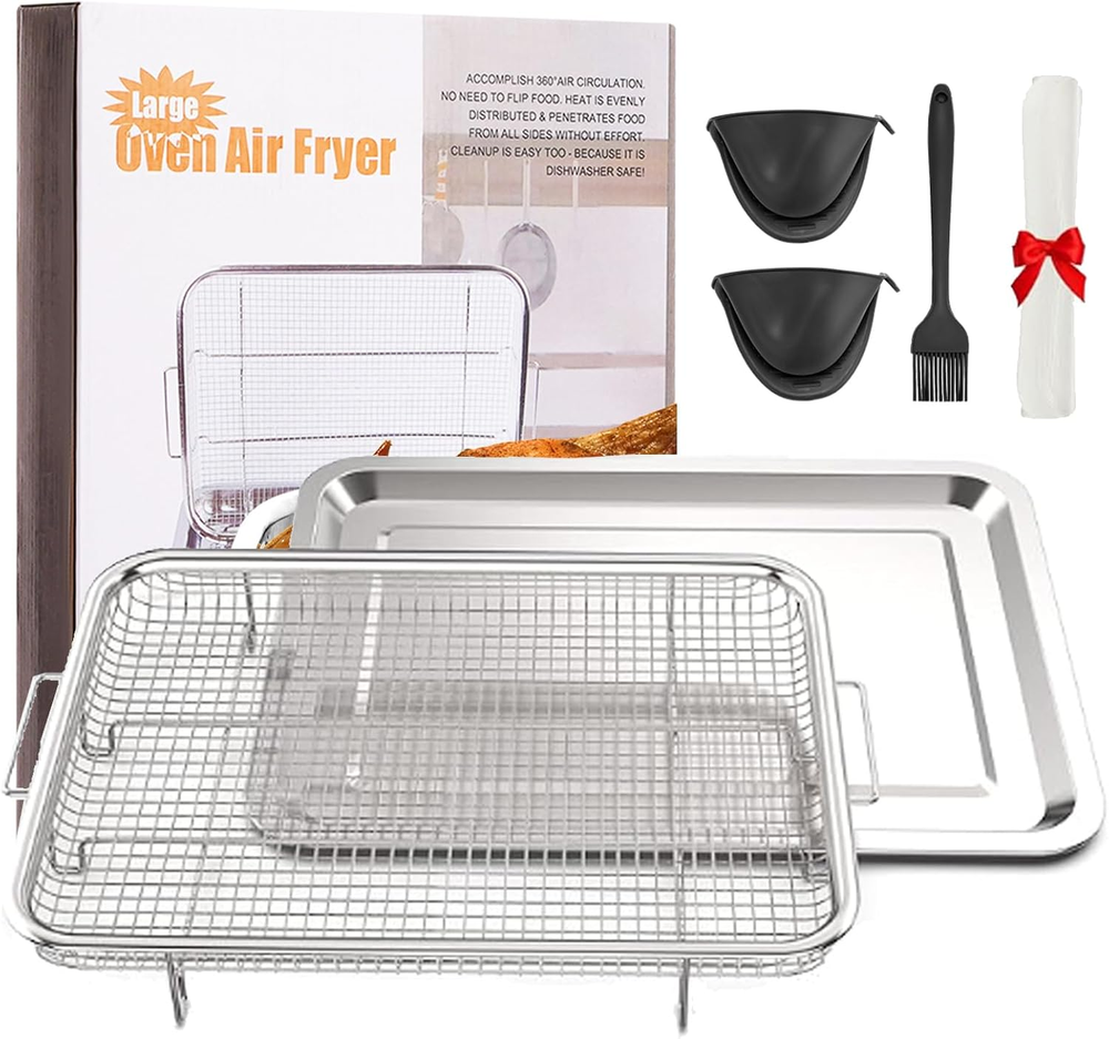 15.5x11.6 Stainless Steel Oven Air Fryer Basket for Crispy Cooking