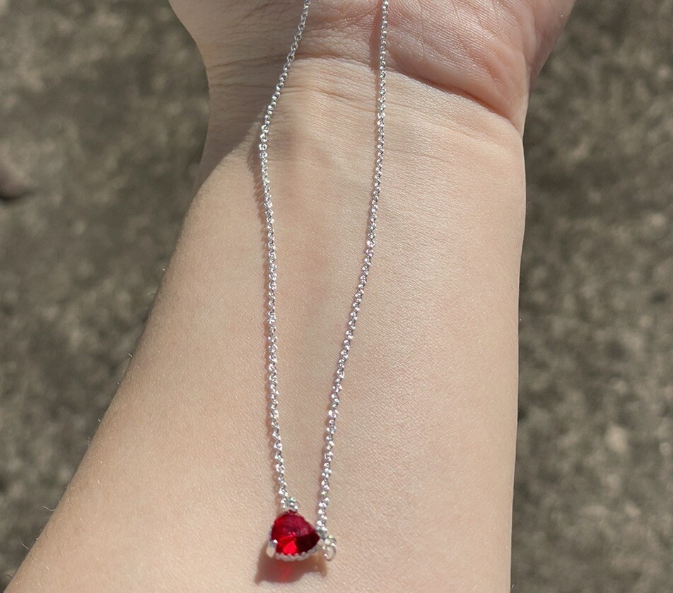 Pandora Heart Silver Necklace 19.2 Inch Adjustable Chain