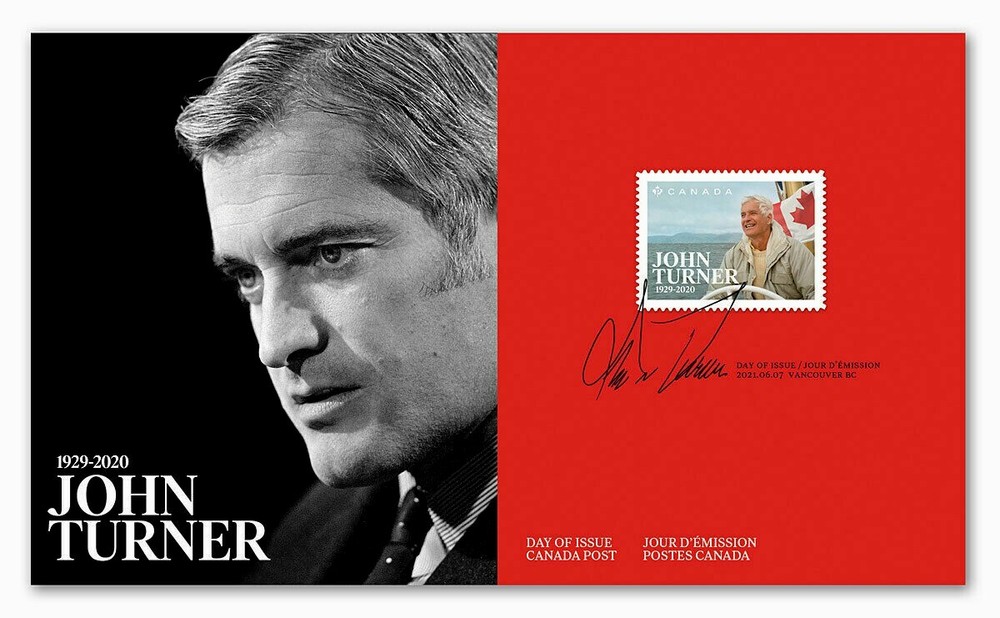 CANADA - 2021 JOHN TURNER 17th. PRIME MINISTER, FDC OFFICIAL FIRST DAY COVER**-image