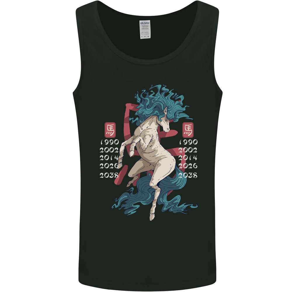 Chinese Zodiac Shengxiao Year of the Horse Mens Vest Tank Top