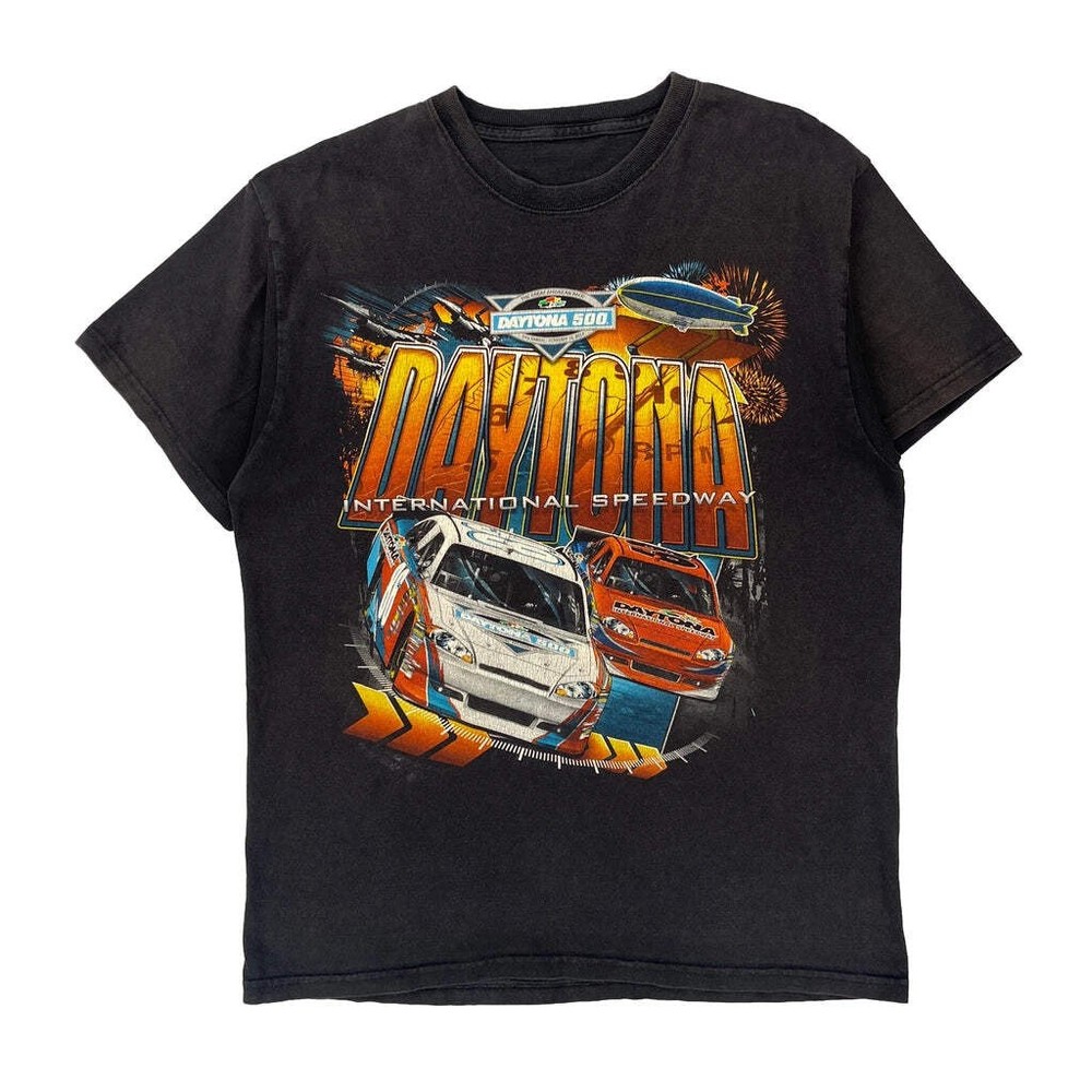 Daytona 500 Nascar Graphic T-Shirt - Medium Black Cotton