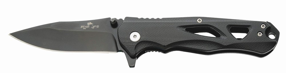 Bear OPS Rancor II Drop Point Knife - CPM-S30V Steel Blade & Black G10 Handle