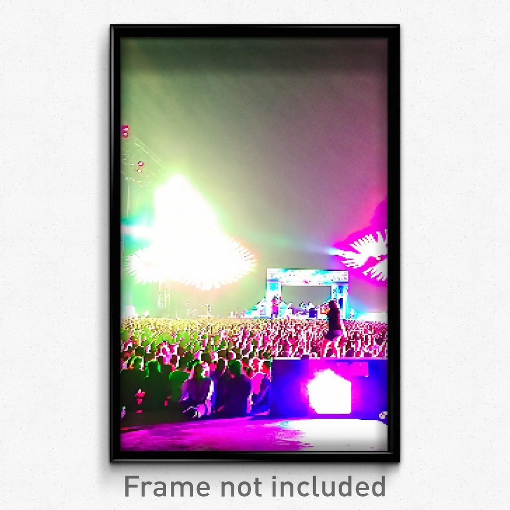 Pixel Art Poster - Awesome Music Festival (8 Bit Psychedelic Video Game Print)