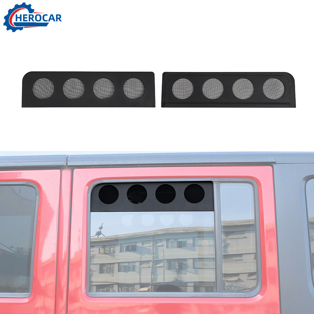 2x Rear Window Glass Panel Louver Air Vent Trim Cover For Jeep Wrangler JK 4Door