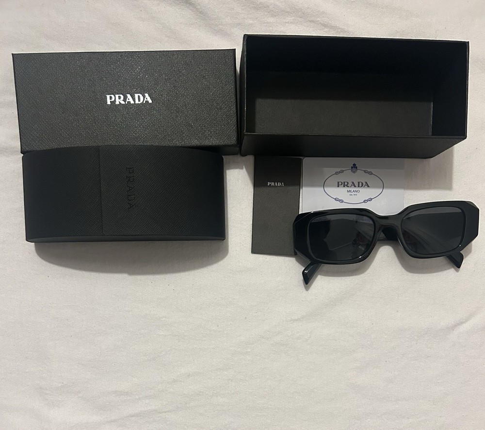 Prada SPR 17 WS Sunglasses in Sleek Black Frame