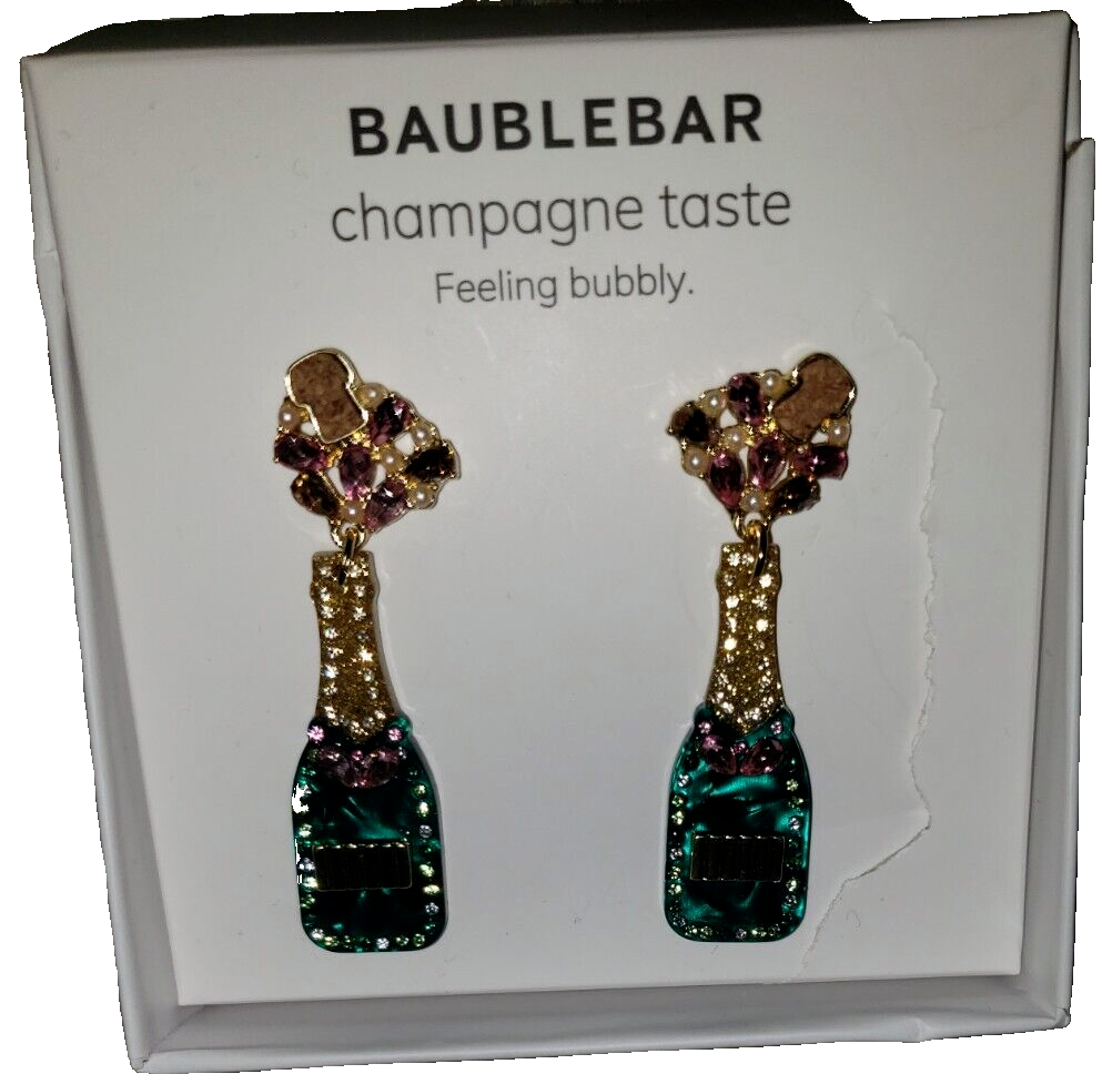 Baublebar Popping Champagne Bottles Bubbly Earrings for New Year’s Eve-image