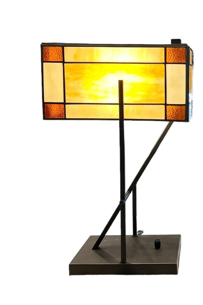 Dimond Lighting Fort William Tiffany Glass LED Table Lamp Matte Black FLAW