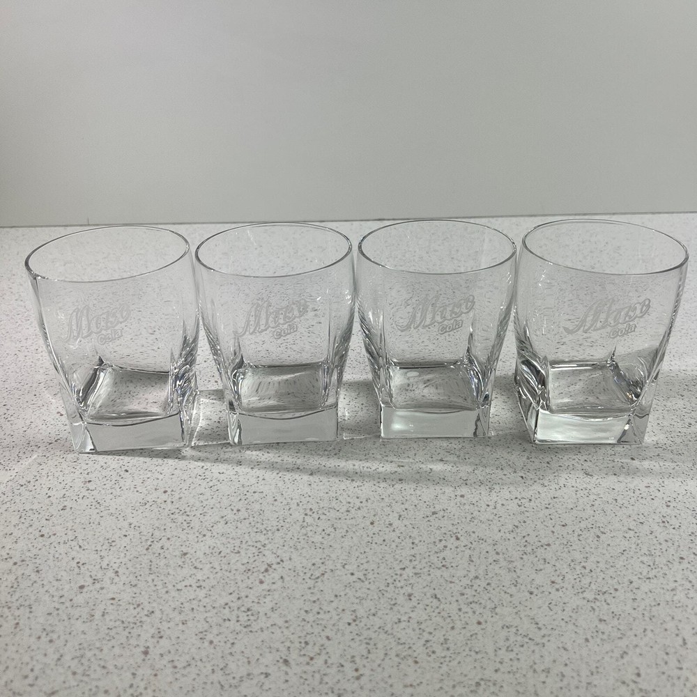 VIntage Albertsons Max Cola Lowball Rock Drinking Glasses Rare Promo Store Item