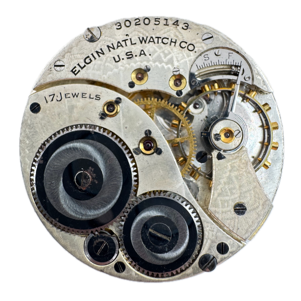 Vintage 1928 Elgin 17J 12s Mechanical Pocket Watch Movement 345 USA Rusted