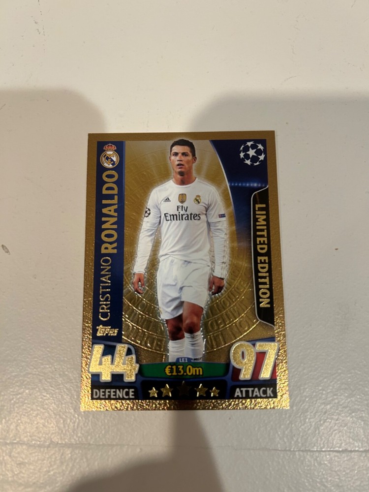 Cristiano Ronaldo LE1 Gold Limited Edition LE1 Topps Match Attax UEFA CL 2015-16