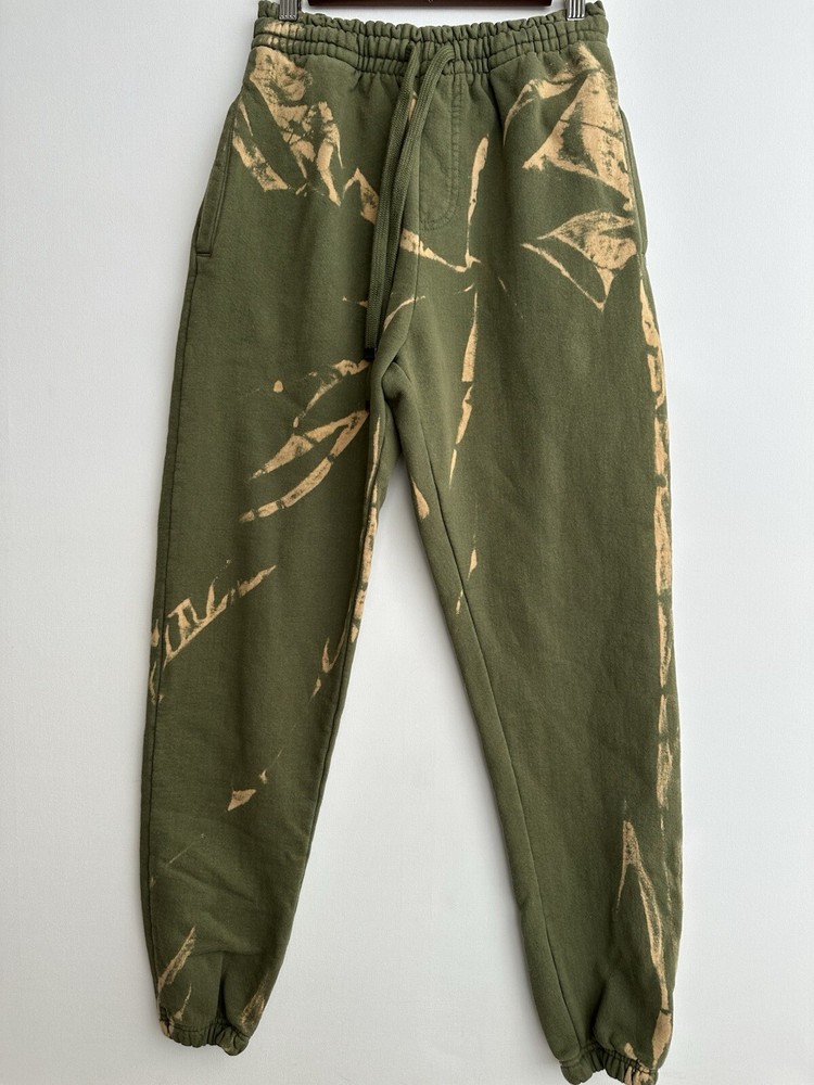 Pantalones deportivos Talentless de peso pesado militares blanqueador tie dye verde para hombre talla pequeña