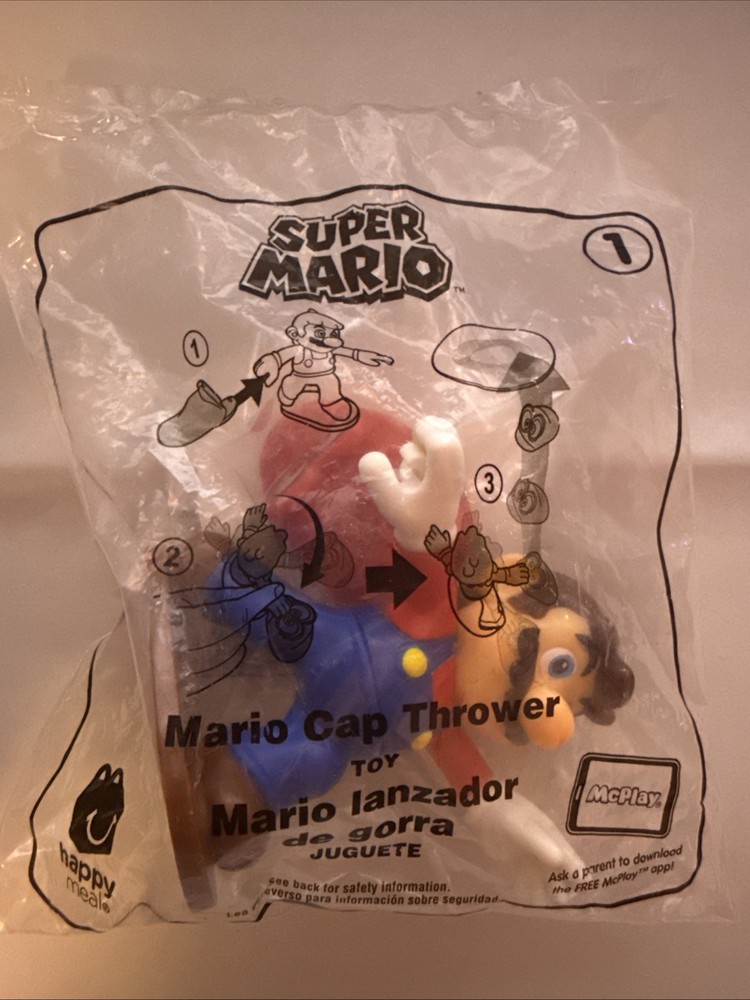 2018 Super Mario Odyssey McDonalds Happy Meal Toy #1 Mario Cap Thrower NEW