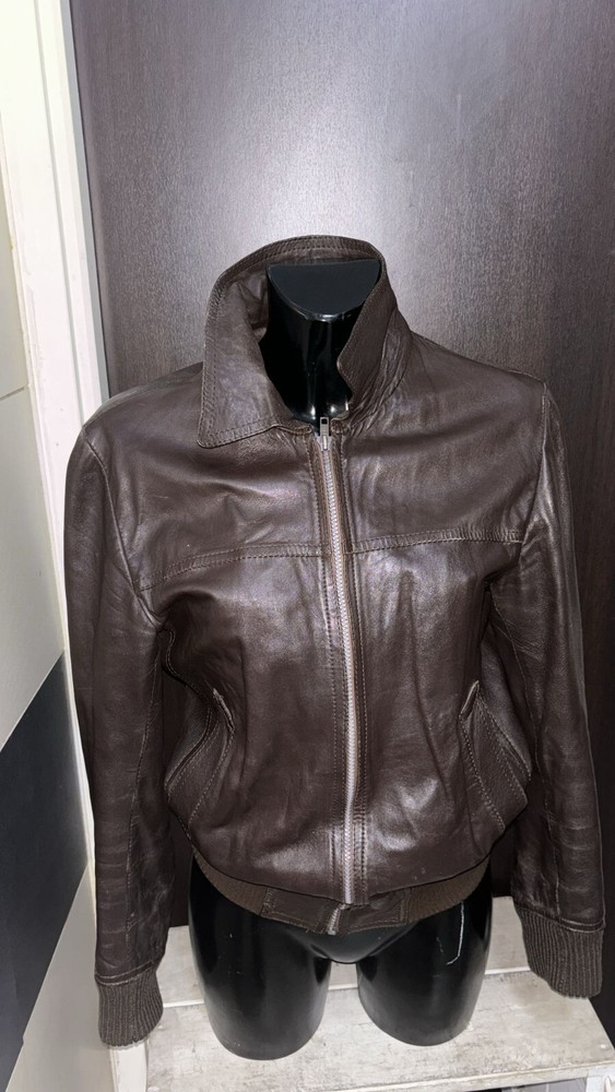 Brown Real Leather Jacket for Women Size 50 - LLD137